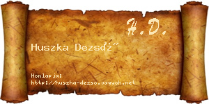 Huszka Dezső névjegykártya